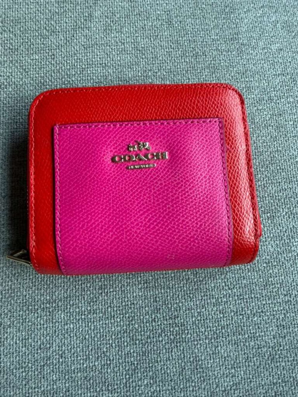 Coach Pink Orange Small Zippy Wallet Red Pink